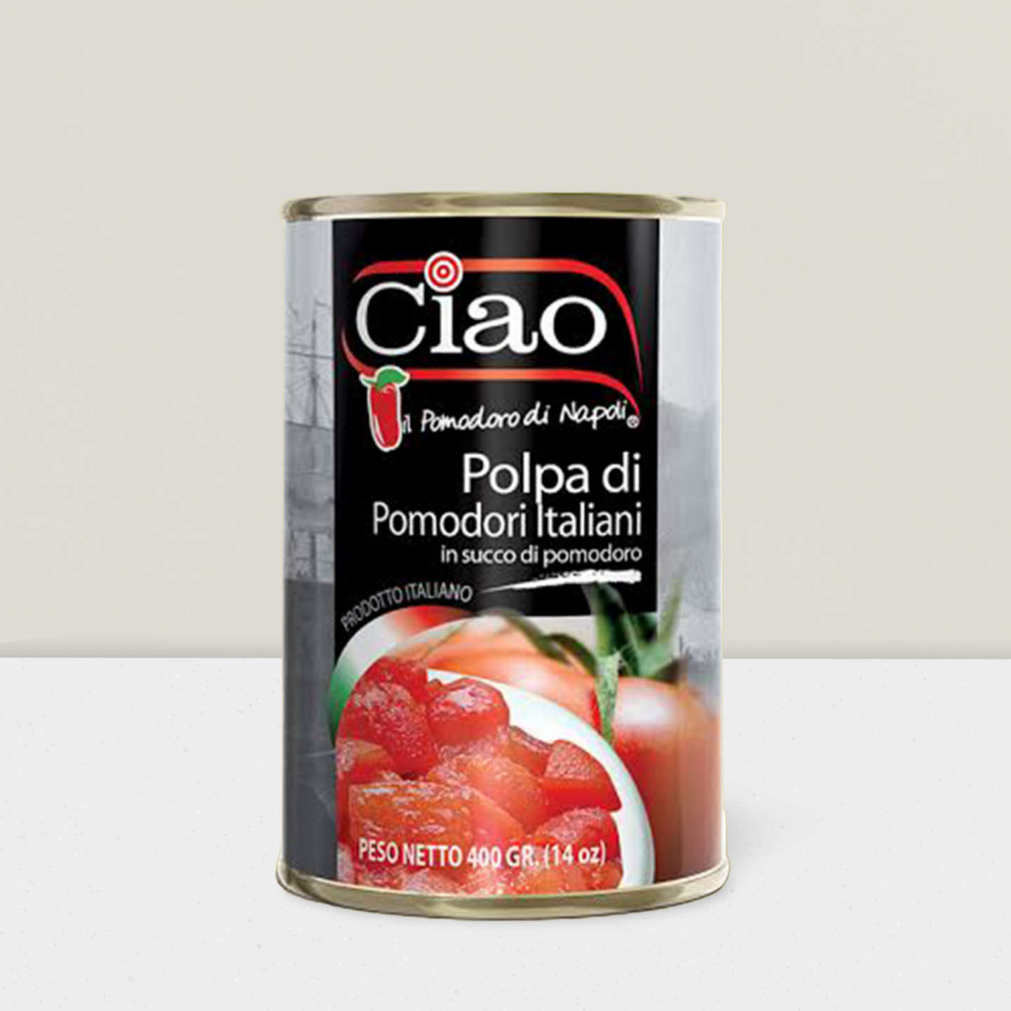 Ciao brand Italian chopped tomatoes in tomato juice 400g can