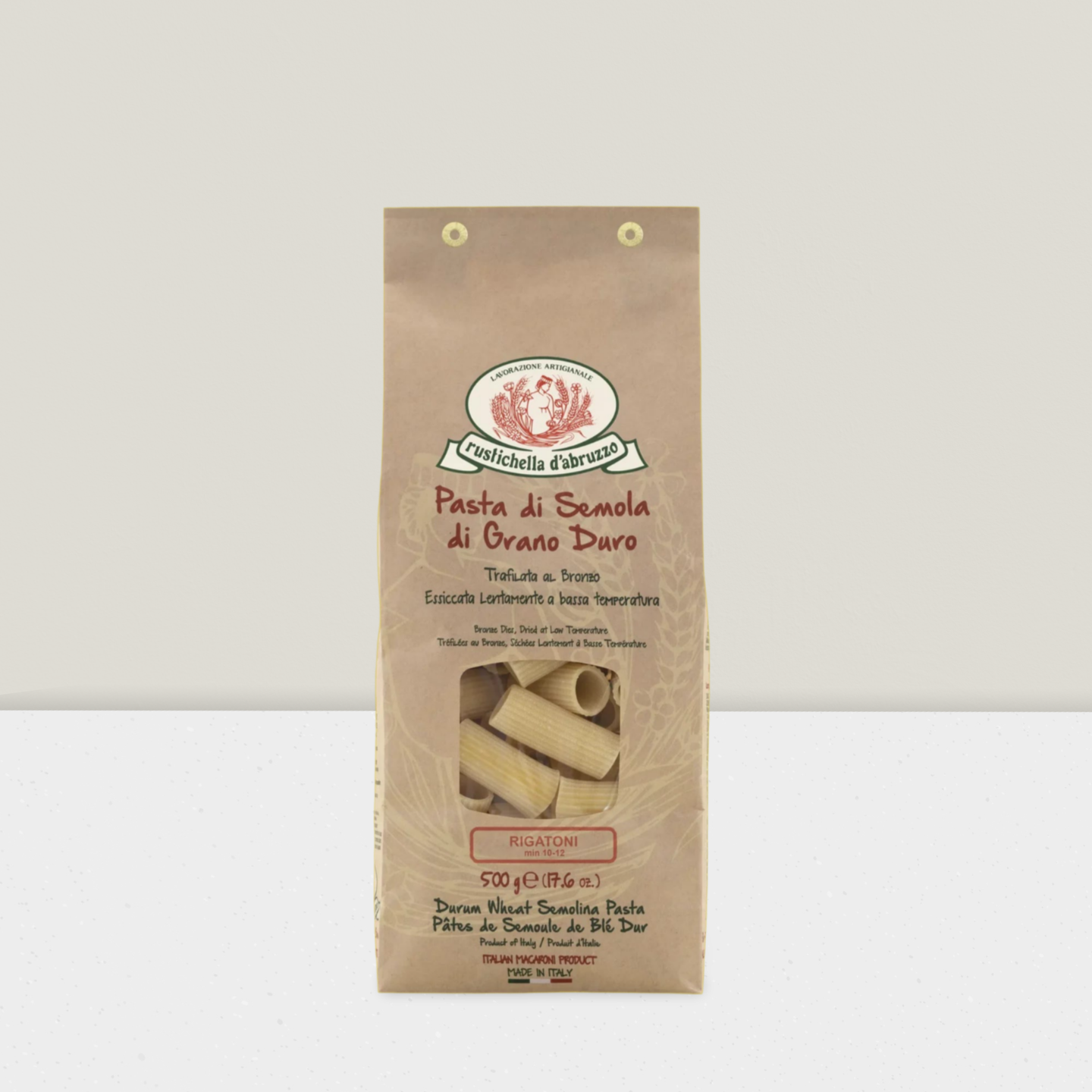 Italian Artisanal pasta Rigatoni from Rustichella