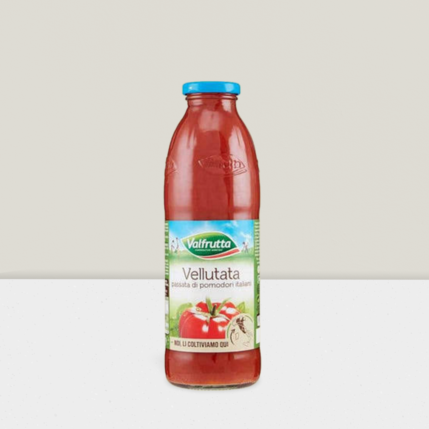 Italian tomato passata in a glass bottle