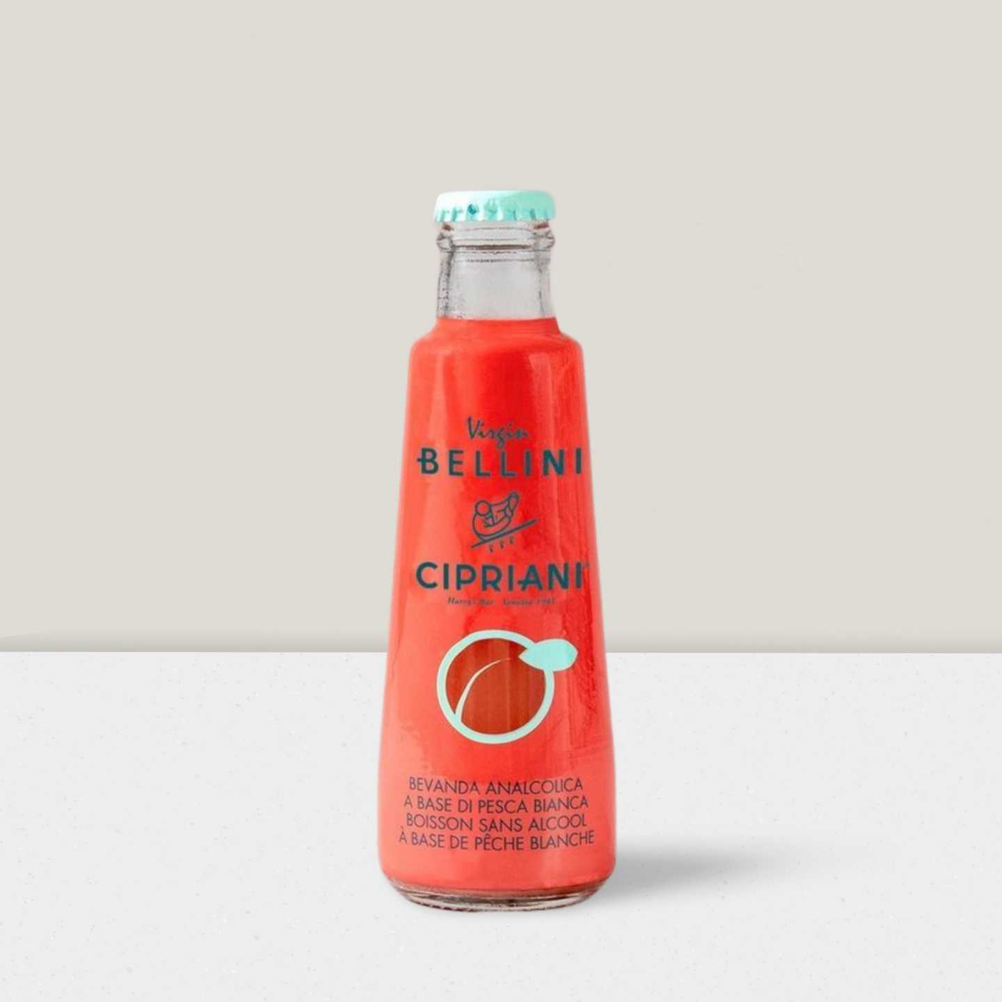 Cipriani Bellini bottle on a white background