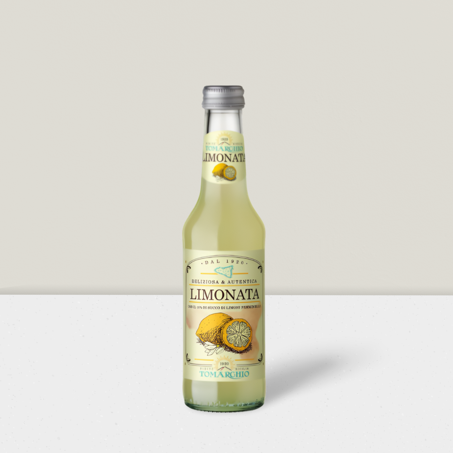 Bottle of Limonata on a white background
