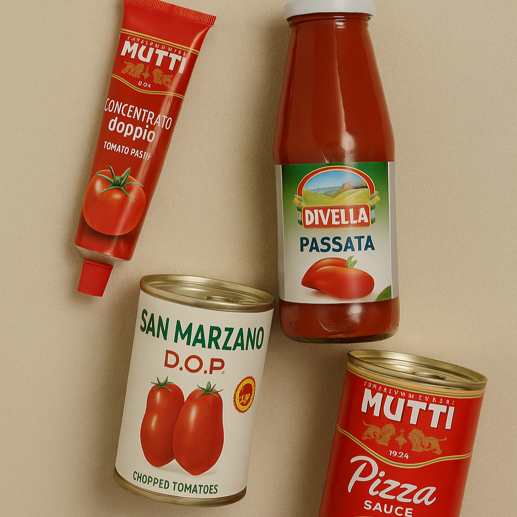 Promotional image for 'Build-a-Box Tomato Night' with tomato products on a beige background.