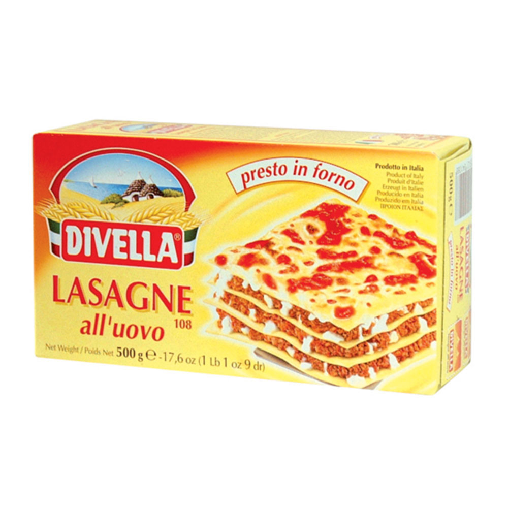 Divella Egg Lasagne Sheets 500g – Rich, Oven-Ready Italian Pasta