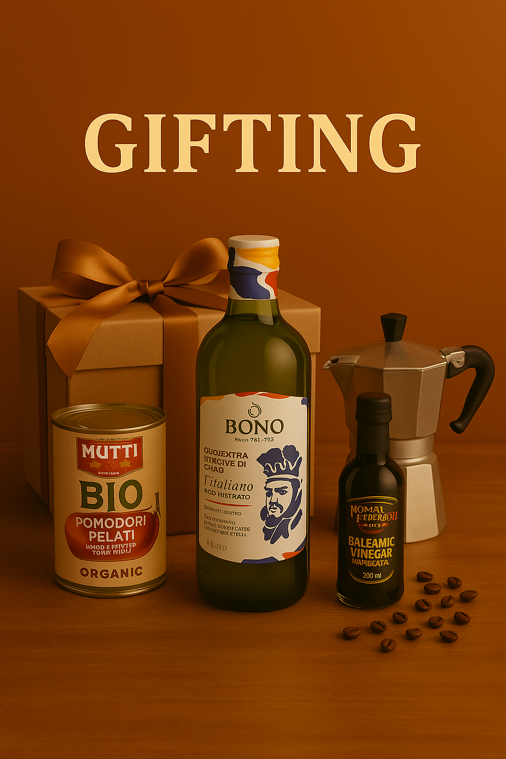 Italian Gifting products with a gift box