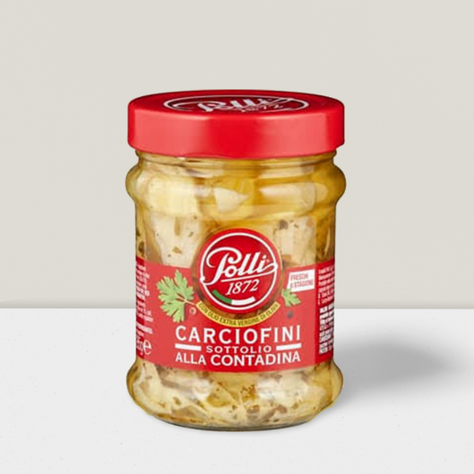 Jarred artichoke slices with a mixture of Italian herbs 