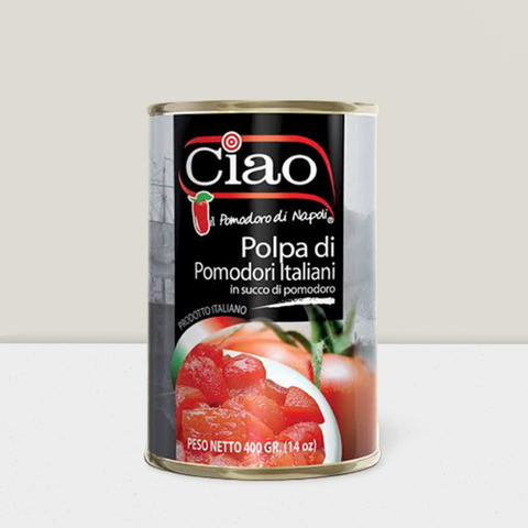 Ciao brand Italian chopped tomatoes in tomato juice 400g can