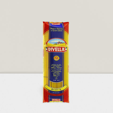 A pack of Bucatini pasta imported from Italy