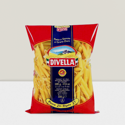 Penne pasta with ridges rigate from the Divella company