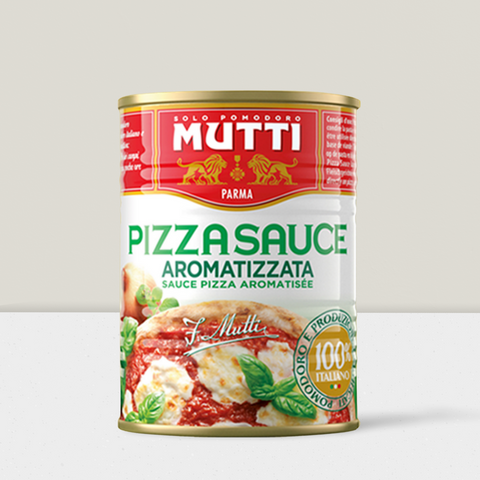 Pizza sauce in a 400g tin from Mutti available online