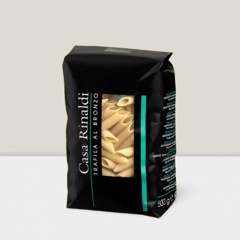 bronze cut artisanal Italian pasta penne rigate