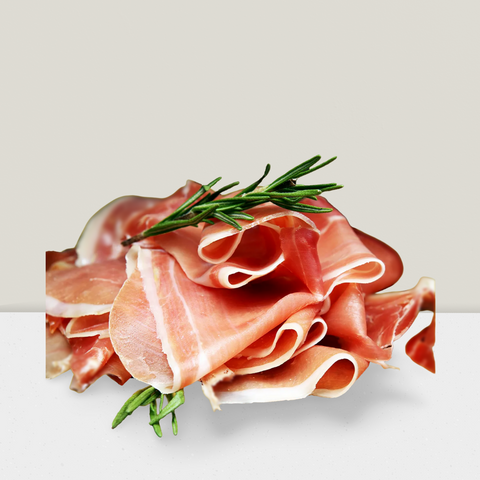 Slices of Prosciutto cured Italian ham