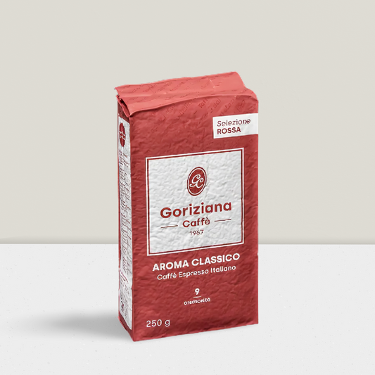Red packet of Goriziana Ground coffee 250g