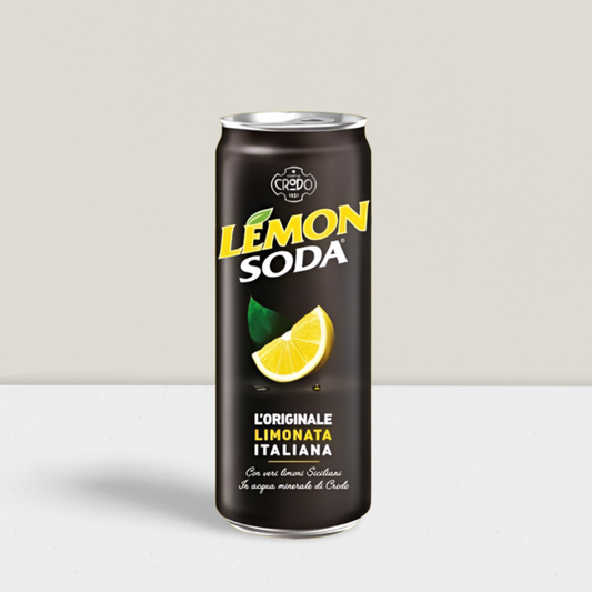 Lemon Soda original Italian limonata drink in elegant can