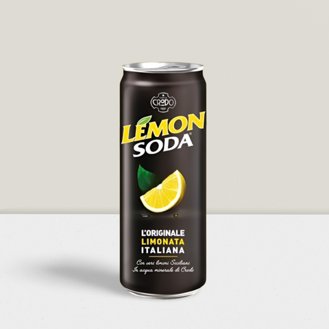Lemon Soda original Italian limonata drink in elegant can