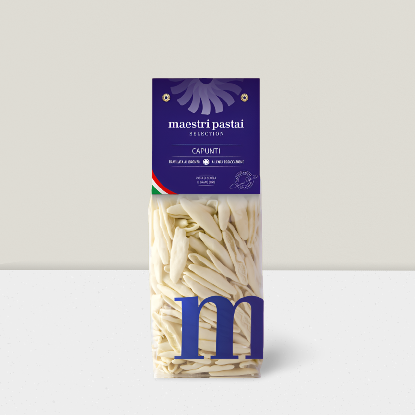Capunti pasta bronze cut from the south of Italy