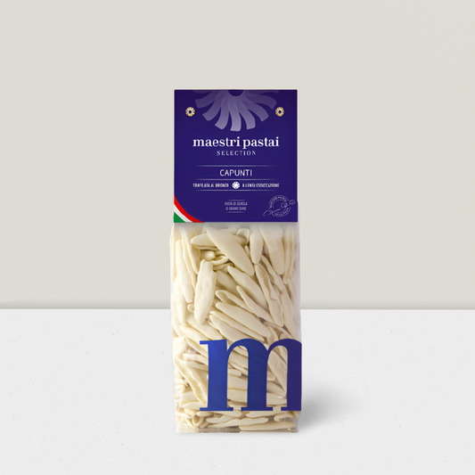 Capunti pasta bronze cut from the south of Italy