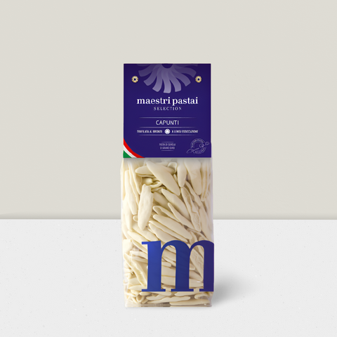 Capunti pasta bronze cut from the south of Italy