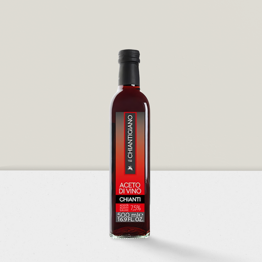 Bottle of Aceto Divino Chianti on a white background