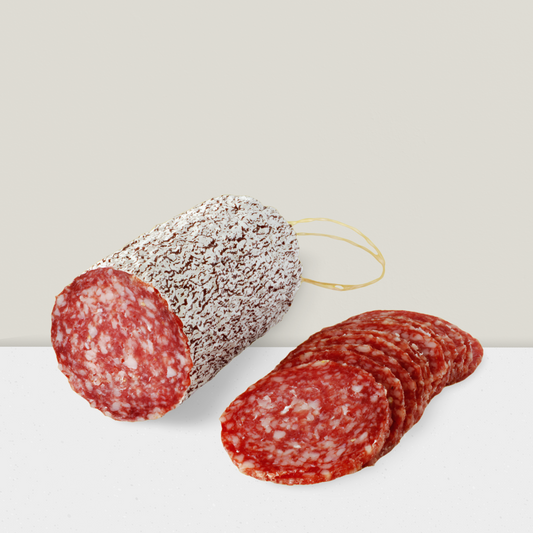 Imported Italian salami cured the Milano stye in slices
