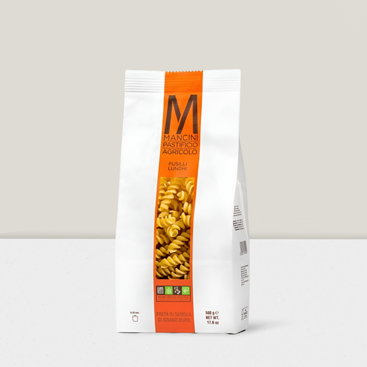 Mancini pasta packaging on a white background